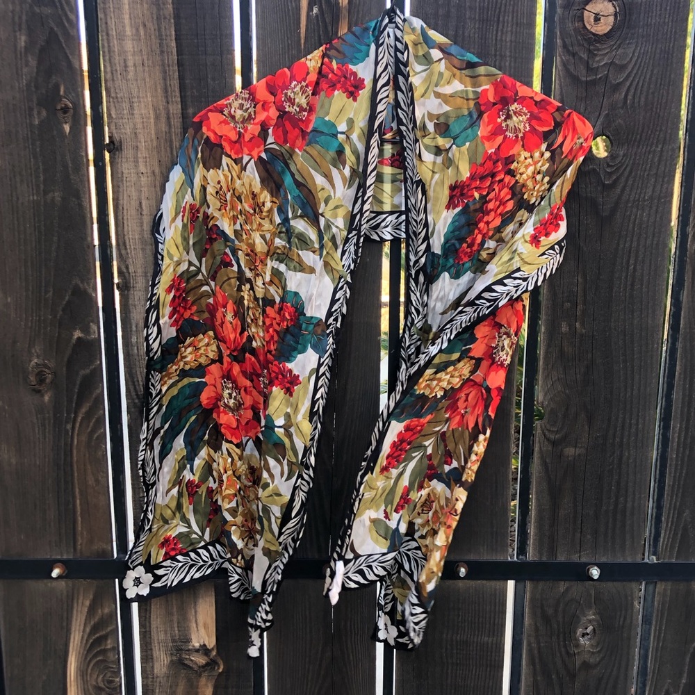 Oblong Floral Silk, Perry Ellis Scarf